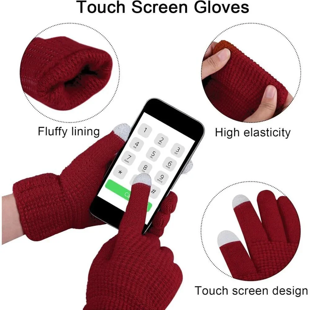 Winter 4-in-1 Set Knitted Scarf Beanie Gloves Earmuffs All-Season Warmth